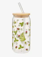 Studio Ghibli My Neighbor Totoro Floral Totoro Allover Print Glass with Straw - BoxLunch Exclusive