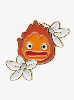 Studio Ghibli Howl's Moving Castle Calcifer Floral Enamel Pin - BoxLunch Exclusive