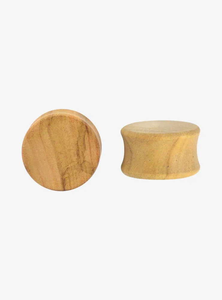 Steel Olive Wood Plugs 2 Pack