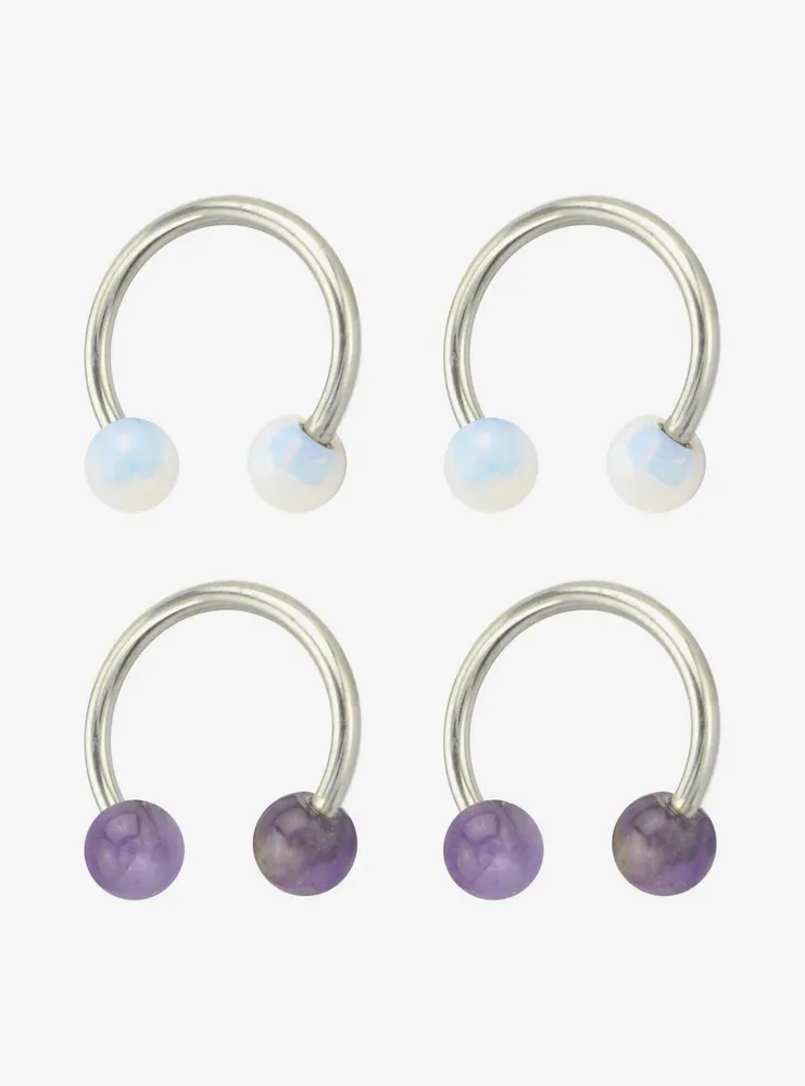 Steel Opal Circular Barbells 4 Pack