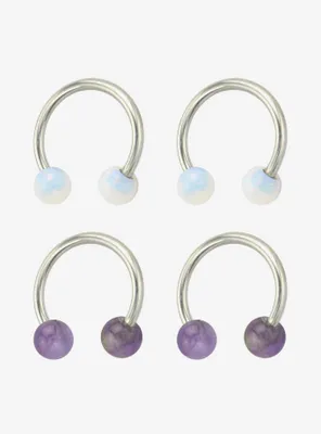 Steel Opal Circular Barbells 4 Pack