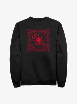 Stranger Things Hellfire Club Paisley Pattern Sweatshirt