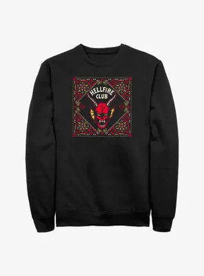 Stranger Things Hellfire Club Pattern Sweatshirt