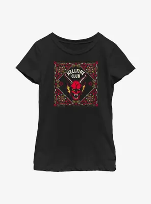 Stranger Things Hellfire Club Pattern Youth Girls T-Shirt