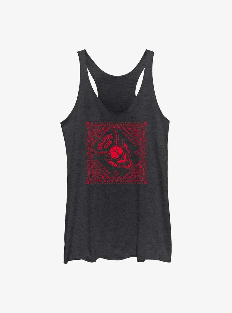 Stranger Things Hellfire Club Paisley Pattern Womens Tank Top