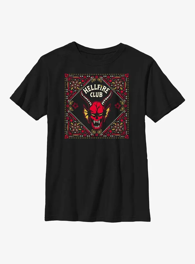 Stranger Things Hellfire Club Pattern Youth T-Shirt