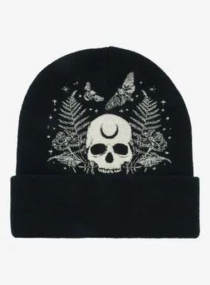 Skull Celestial Embroidered Beanie