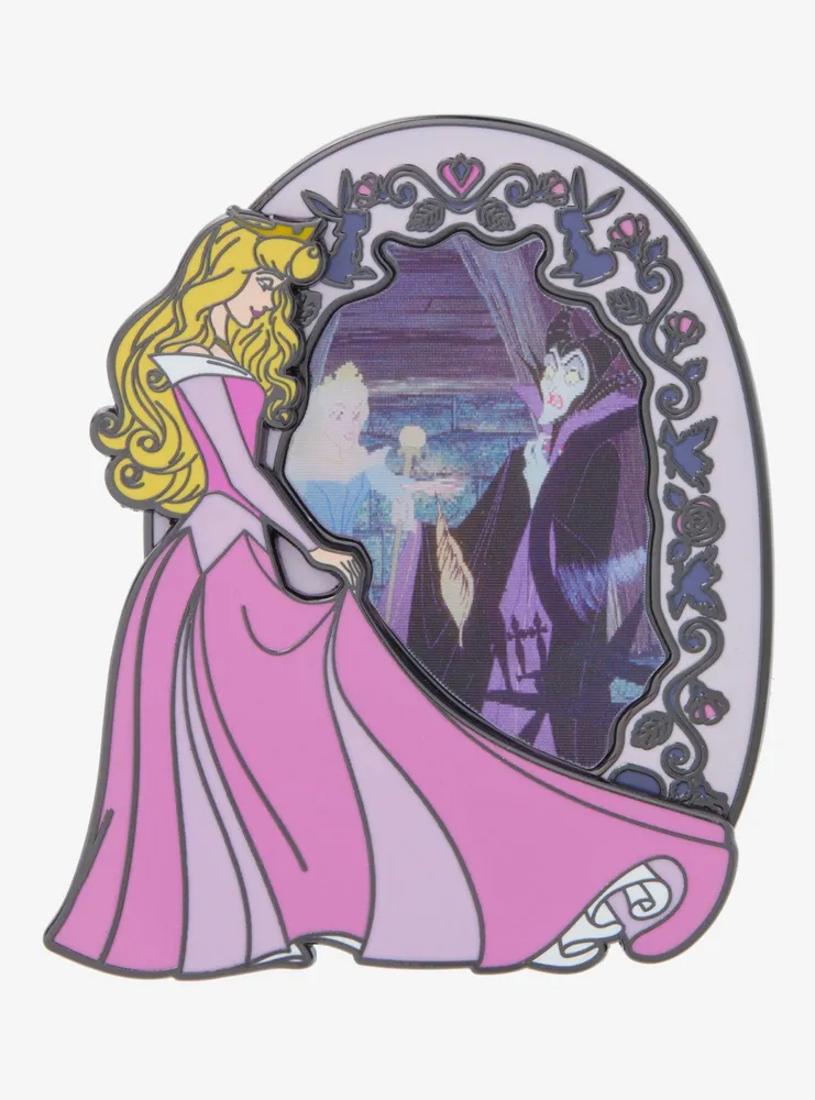 Hot Topic Loungefly Disney Sleeping Beauty Mirror Lenticular Enamel Pin