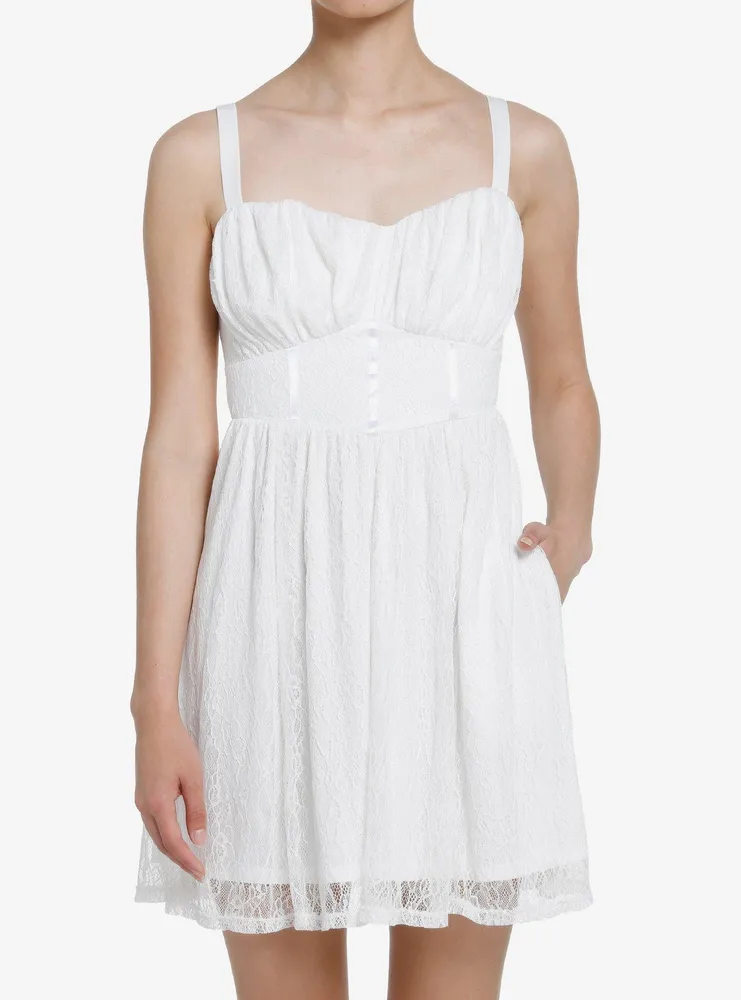 White Angel Wings Lace Cami Dress