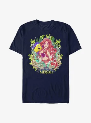 Disney The Little Mermaid Ariel, Flounder, and Sebastian T-Shirt