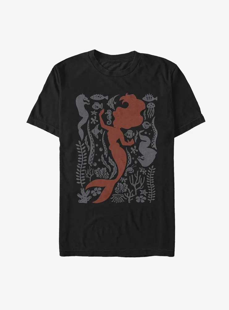 Disney The Little Mermaid Ariel Under Sea Silhouette T-Shirt