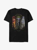 Disney Villains Jafar, Maleficent, and Hades Nouveau Triptych T-Shirt