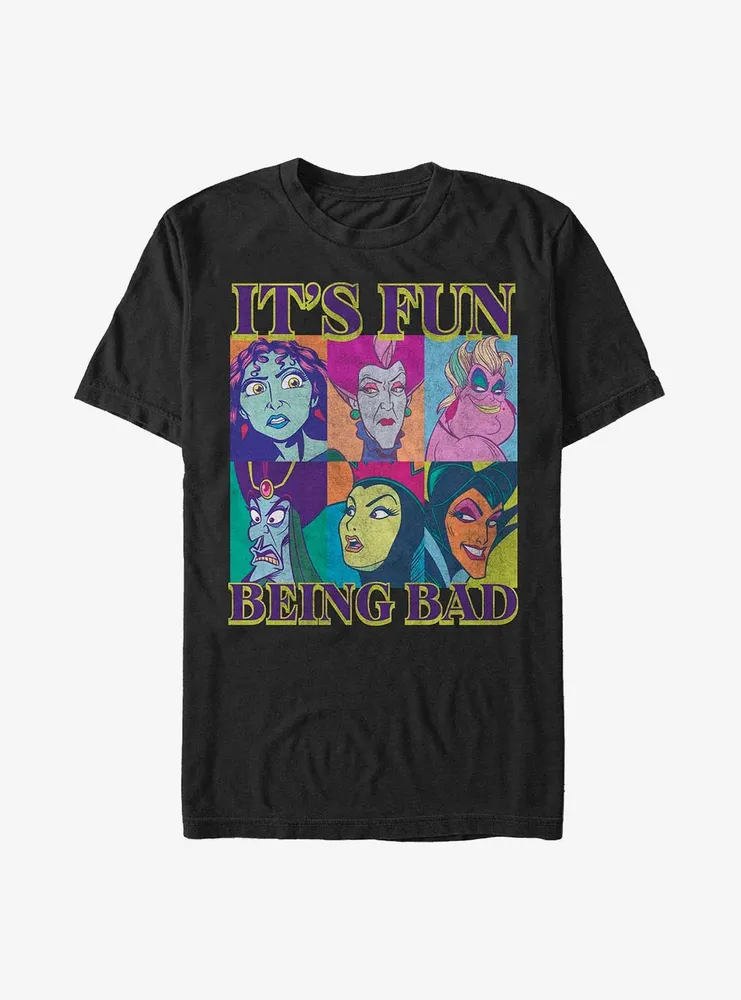 Disney Villains Pop Art It's Fun Being Bad T-Shirt