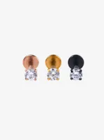 Steel Metallic Gem Labret 3 Pack