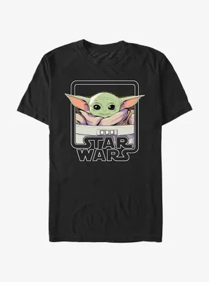 Star Wars The Mandalorian Grogu Framed Logo T-Shirt