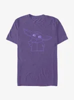 Star Wars The Mandalorian Grogu Waving Outline T-Shirt