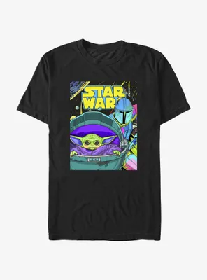 Star Wars The Mandalorian Psychedelic Poster T-Shirt