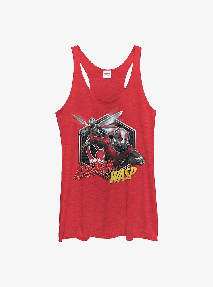 Marvel Ant-Man Badge Hexagon Girls Raw Edge Tank