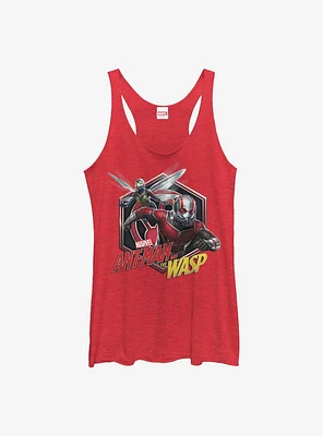 Marvel Ant-Man Badge Hexagon Girls Raw Edge Tank