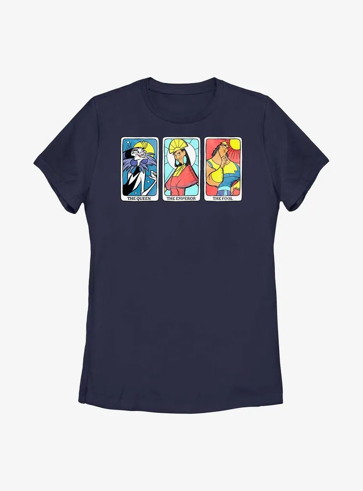 Disney The Emperor's New Groove Yzma, Kuzco, and Kronk Tarot Cards Womens T-Shirt