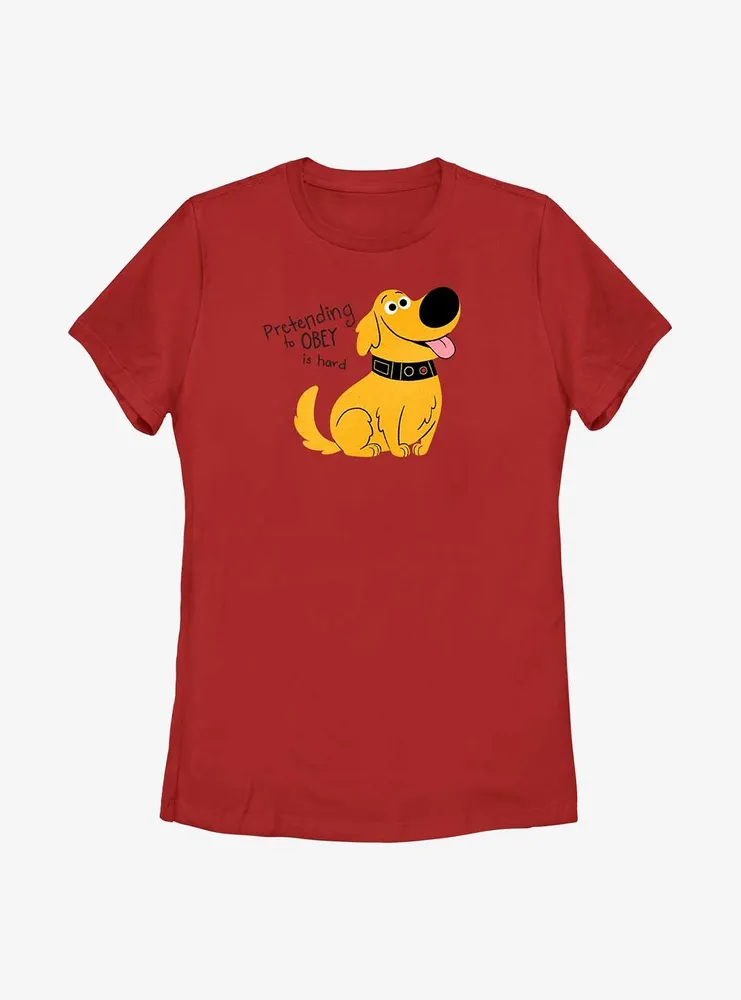 Disney Pixar Up Dug Pretending To Obey Womens T-Shirt