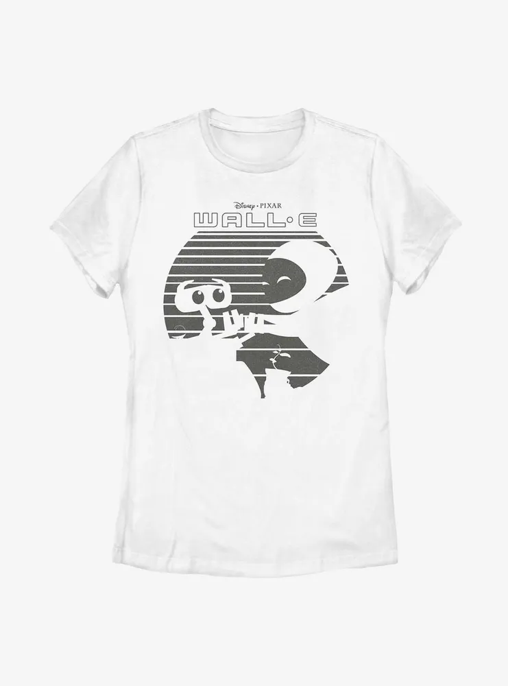 Disney Pixar Wall-E Eve and Silhouettes Womens T-Shirt