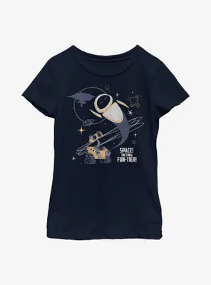 Disney Pixar Wall-E Retro Space Fun-tier Youth Girls T-Shirt