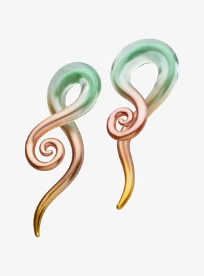 Glass Teal Orange Spiral Taper 2 Pack