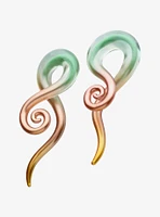 Glass Teal Orange Spiral Taper 2 Pack