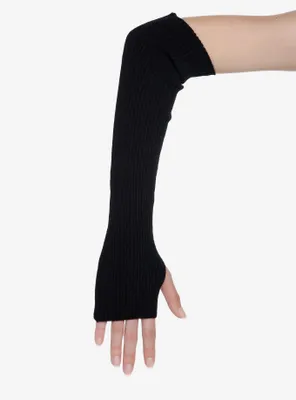 Black Ribbed Arm Warmers