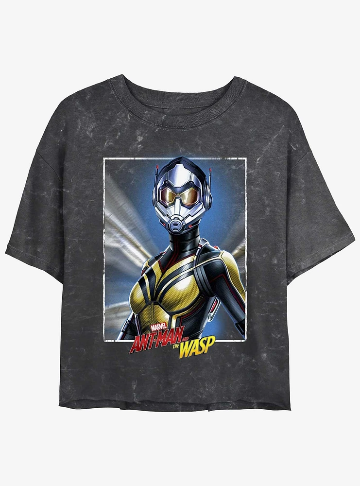 Marvel Ant-Man and the Wasp: Quantumania Wasp Portrait Mineral Wash Girls Crop T-Shirt