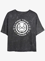 Marvel Ant-Man and the Wasp: Quantumania Find Your Power Badge Mineral Wash Girls Crop T-Shirt