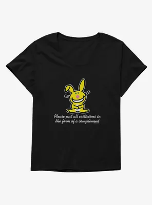 It's Happy Bunny Compliments Only Womens T-Shirt Plus