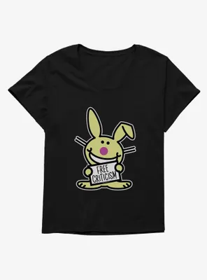 It's Happy Bunny Free Criticism Womens T-Shirt Plus