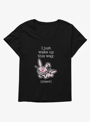 It's Happy Bunny I Wake Up Pissed Womens T-Shirt Plus