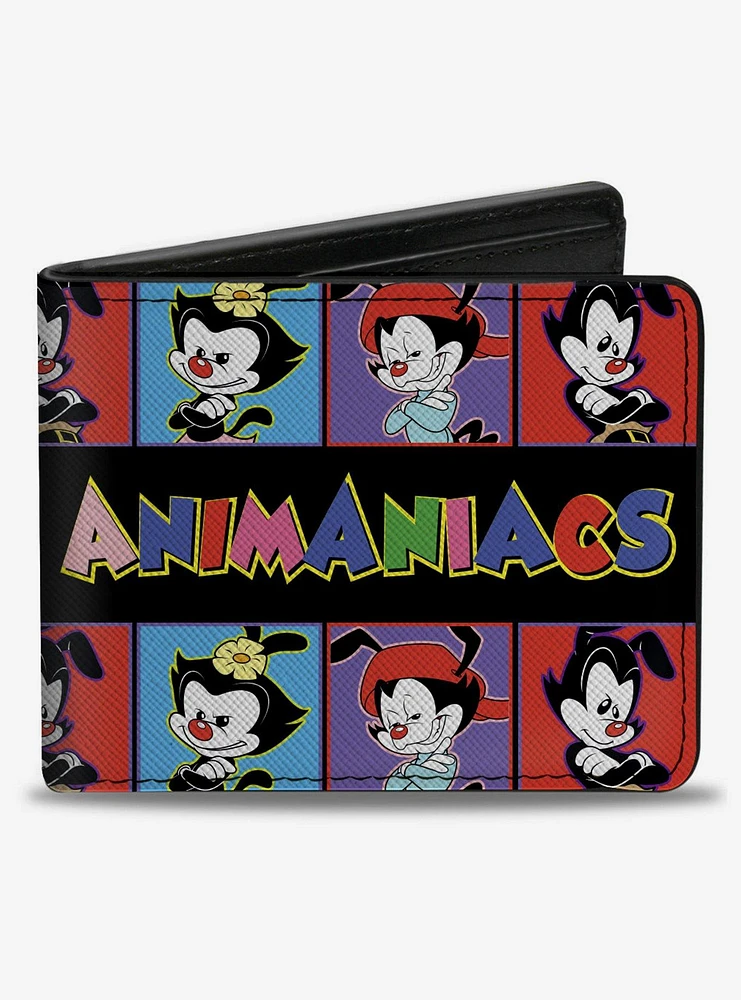 Animaniacs Yakko Wakko and Dot Block Poses Bifold Wallet