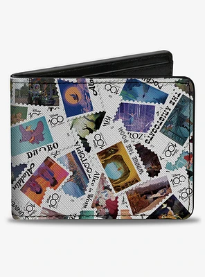 Disney100 Movie Postage Stamps Stacked Bifold Wallet
