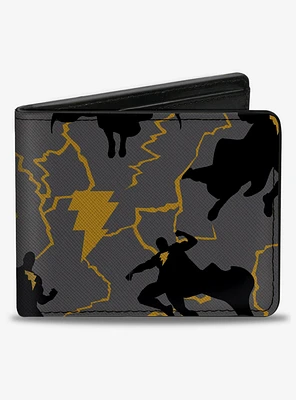 DC Comics Black Adam Silhouette Action Poses Bifold Wallet