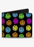 Smiley Faces Melted Mini Repeat Bifold Wallet