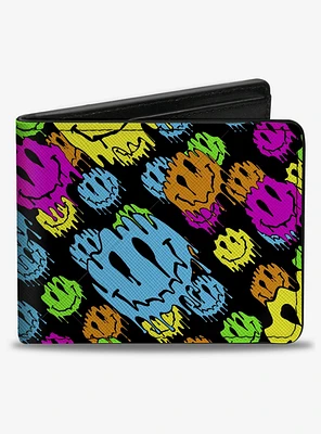 Smiley Faces Melted Stacked Bifold Wallet