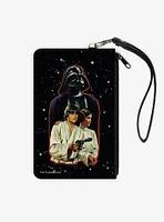 Star Wars Darth Vader Luke Skywalker Princess Leia Canvas Zip Clutch Wallet