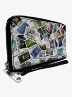 Disney100 Movie Postage Stamps Stacked Zip Around Wallet