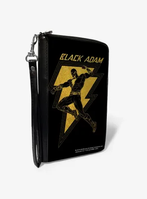 DC Comics Black Adam Lightning Bolt and Action Pose Zip Around Wallet