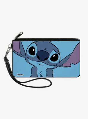 Disney Lilo & Stitch Sweet Smiling Pose Close Up Canvas Zip Clutch Wallet