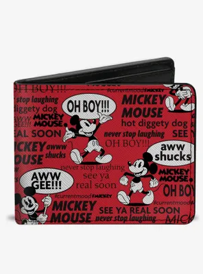 Disney Mickey Mouse Poses and Quotes Collage Bifold Wallet