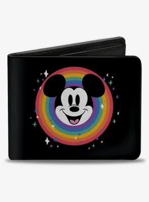 Disney Mickey Mouse Smiling Face and Pride Signature Bifold Wallet