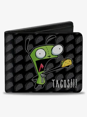 Invader Zim GIR Tacos Pose Taco Monogram Bifold Wallet