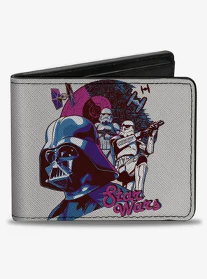 Star Wars Darth Vader and Stormtroopers Death Star Pose Bifold Wallet