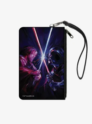 Star Wars Darth Vader Brush Stroke Pose Canvas Zip Clutch Wallet