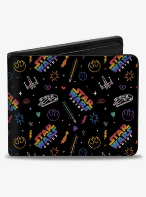 Star Wars Pride Logo and Icons Rainbow Bifold Wallet